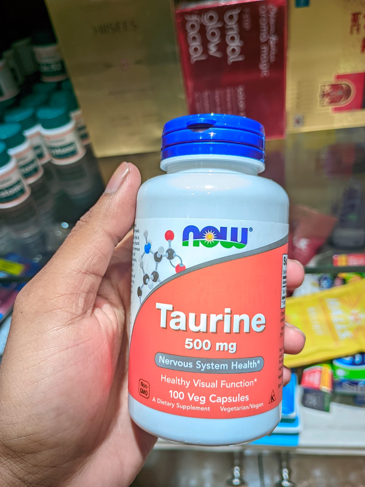 NOW Supplements, Taurine 500 mg 100 veg capsules