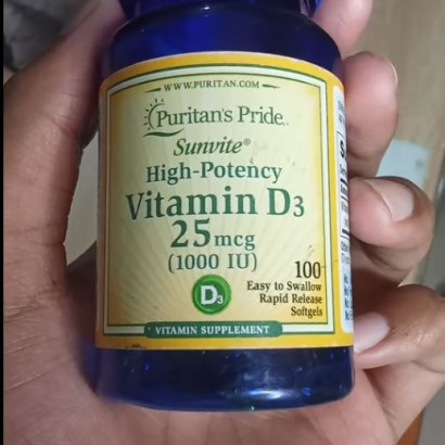 Puritan’s Pride Vitamin D3 50 mcg (2000 IU) 100 Capsules