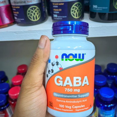 NOW Foods Gaba 750mg, Pack of 100 Vcaps