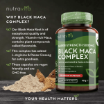 Nutravita Black Maca Complex 5000mg – 180 Vegan Capsules