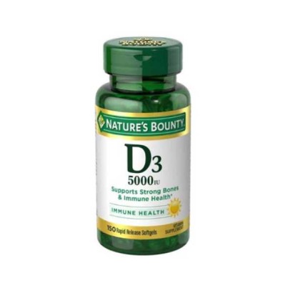 Natures Bounty Vitamin D3 125mcg 5000 IU 150 Softgels