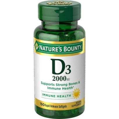 Nature's Bounty D3 50 mcg (2000 IU) 150 Softgels